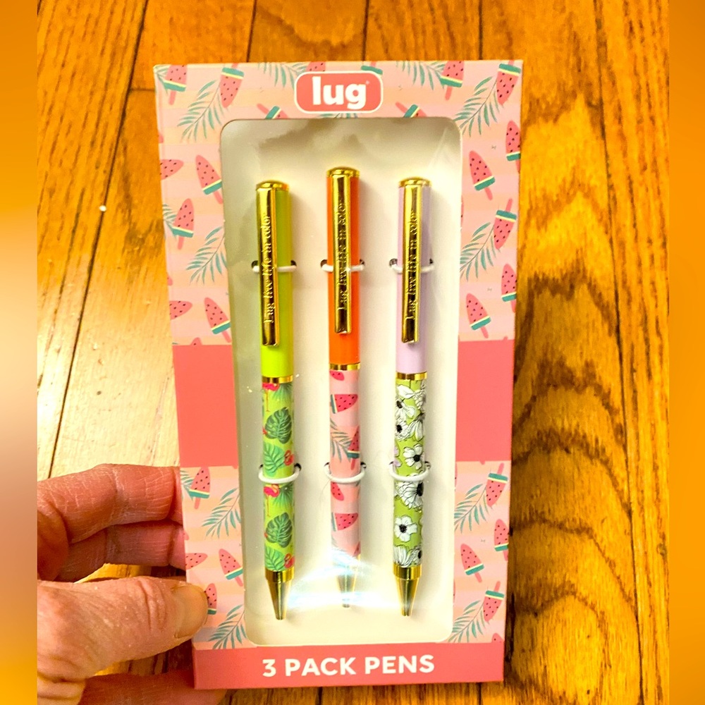 NEW- IN BOX NEVER OPENED- NEWEST LUG SCRIBBLE -3-PIECE PEN SET- POPSICLE PINK - Picture 3 of 6